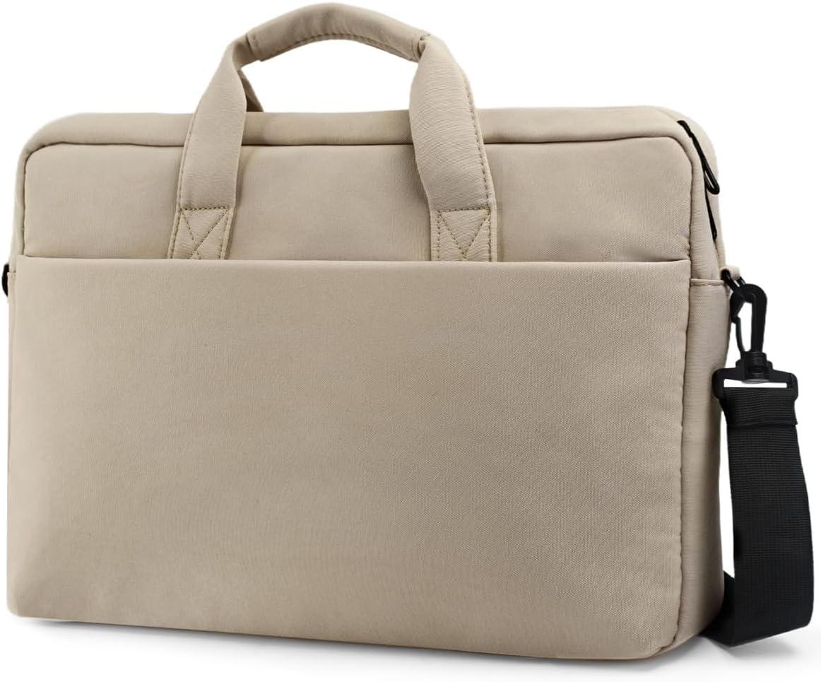 Laptop Messenger Bag with Zippers, Padded Protection, Adjustable Shoulder Strap