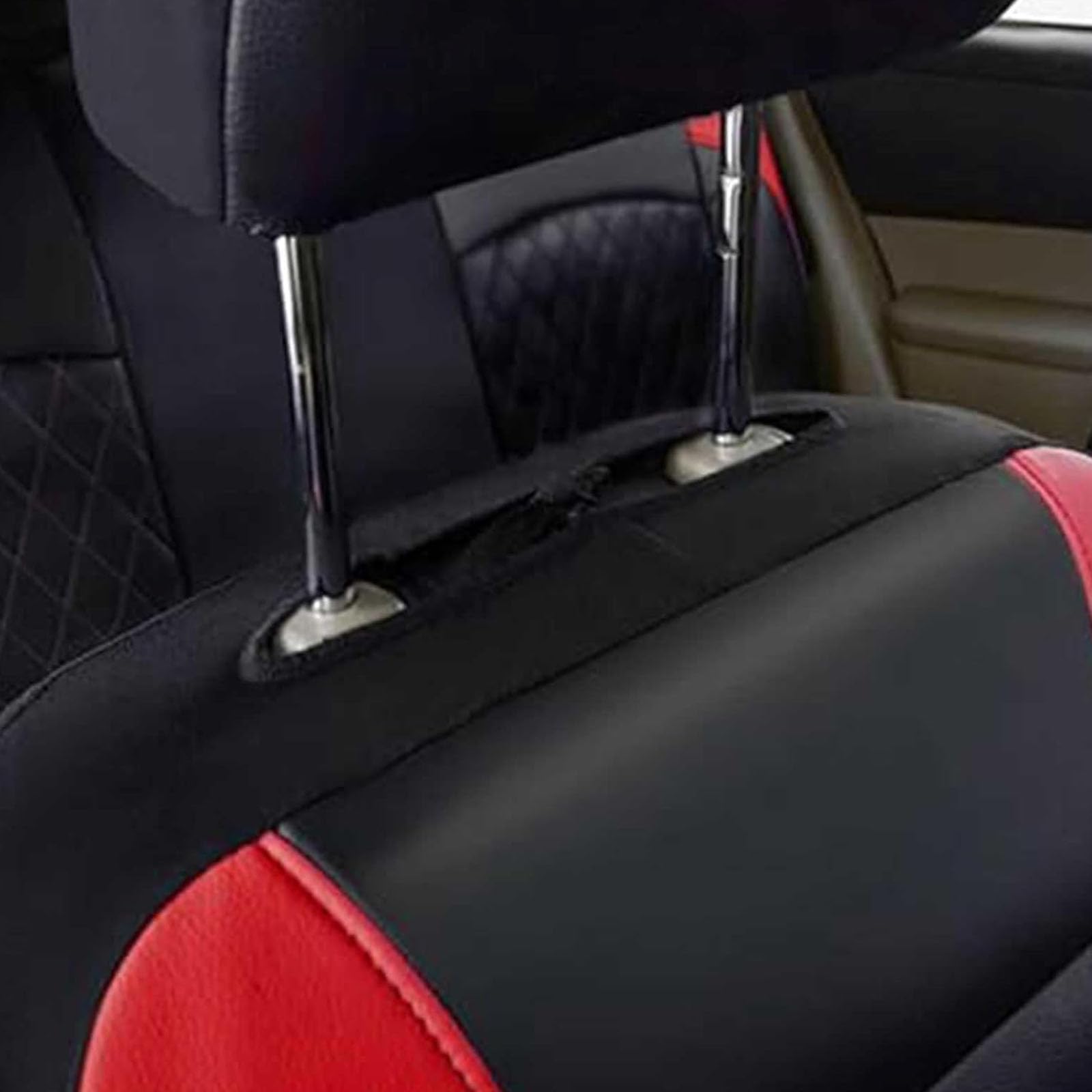 Housse de siège de Voiture pour Aixam Crossover, 2 Housses De Siège Avant De Voiture Confortable AntidéRapant Et ImperméAble Accessoires,D/Red