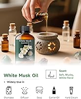 Vista 5 de Aceite esencial de almizcle blanco, aceite puro de almizcle blanco para aromaterapia, aceite de fragancia de almizcle blanco para difusor, cuidado