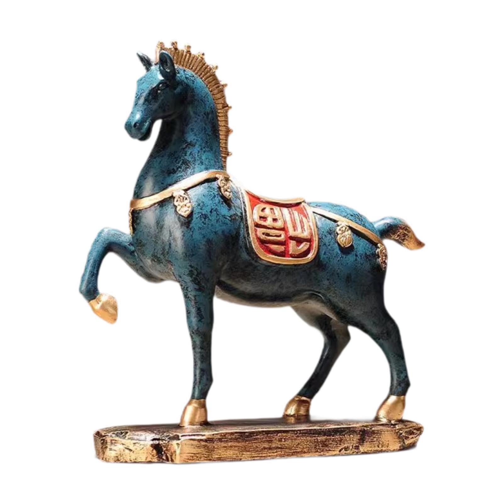 CYDZSRA Horse Figurine Animal Sculpture Collectible Stunning Resin Horse Statue Living Room Displays Resin Statue Table Centerpiece Ornament Desktop Office for Creative