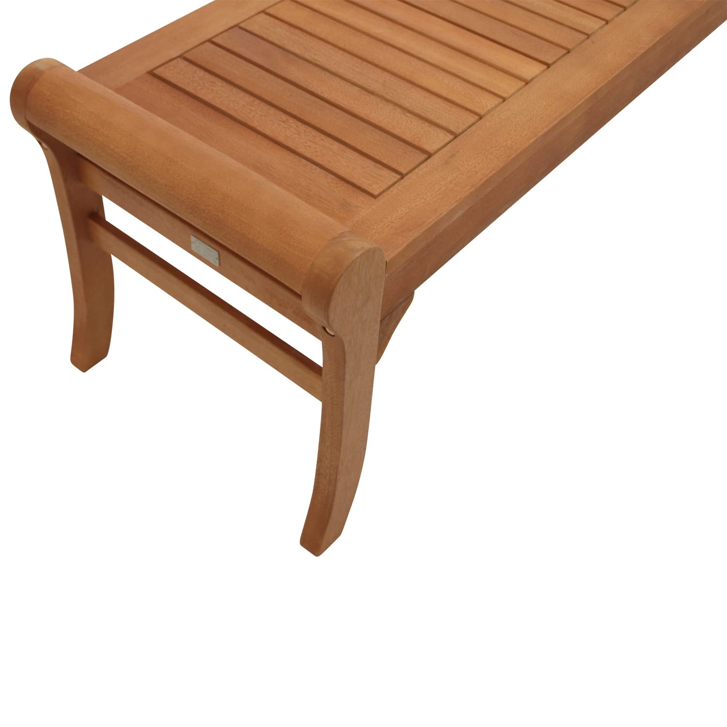 DEGAMO Gartenbank Hockerbank Ipanema 150cm ohne Rückenlehne, Eukalyptus Hartholz braun geölt, FSC®-Zertifiziert, Outdoor und Indoor