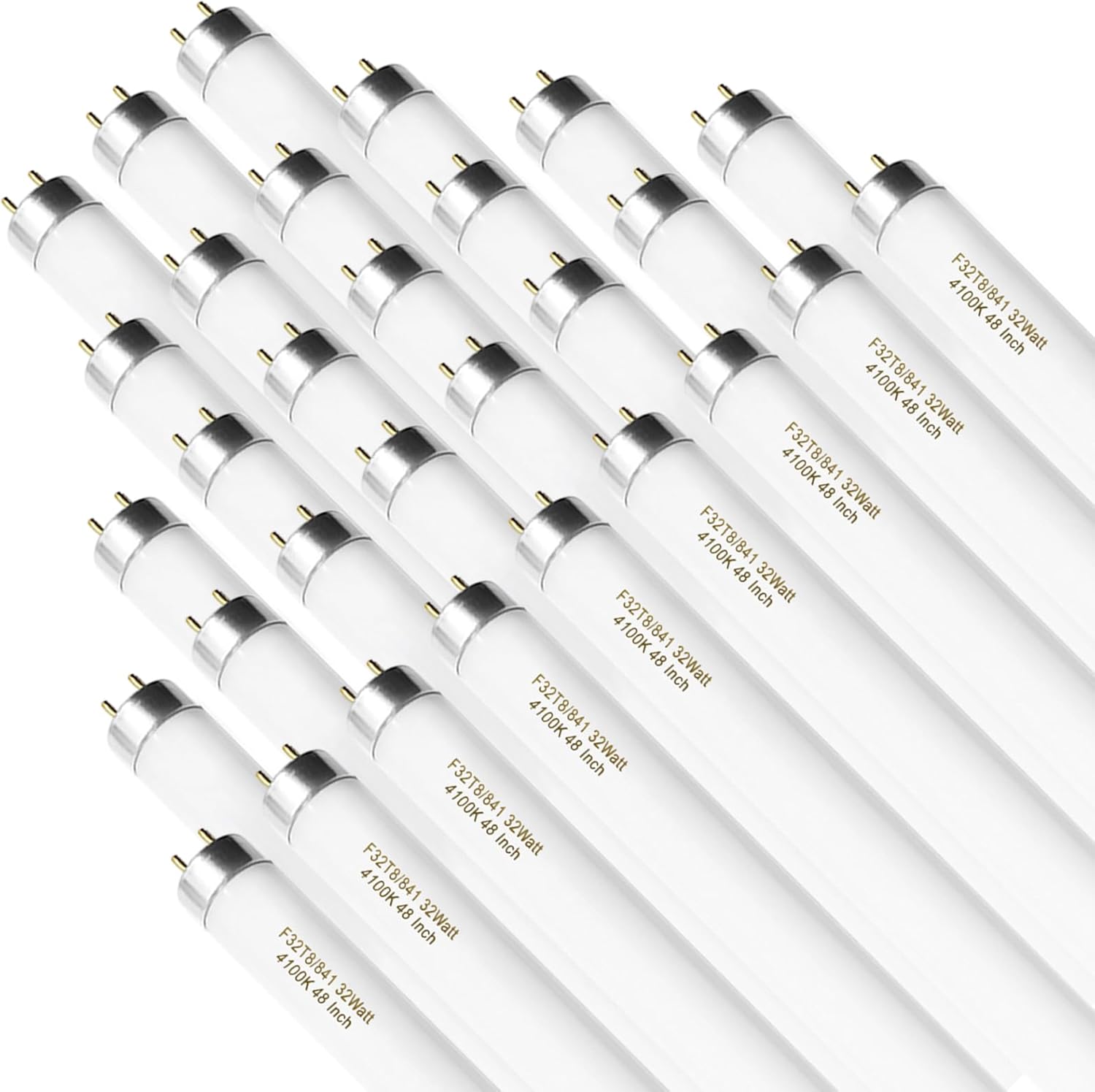 Konideke 30 Pack F32T8/841 32W 48 Inch T8 Fluorescent Light Bulbs, T8 4 Foot Fluorescent Tubes, 4100K Cool White, 2850 Lumens, G13 Medium Bi-Pin Base