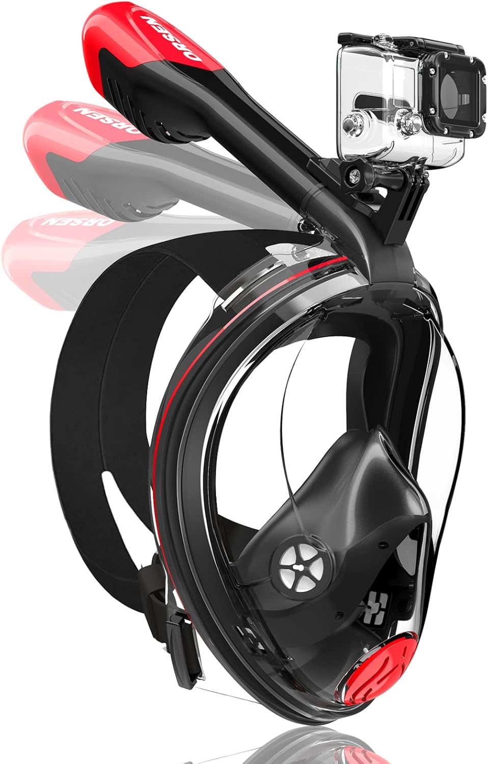 KESSER Vollgesichts-Schnorchelmaske - 180° Sicht Mit Action-Cam Halterung