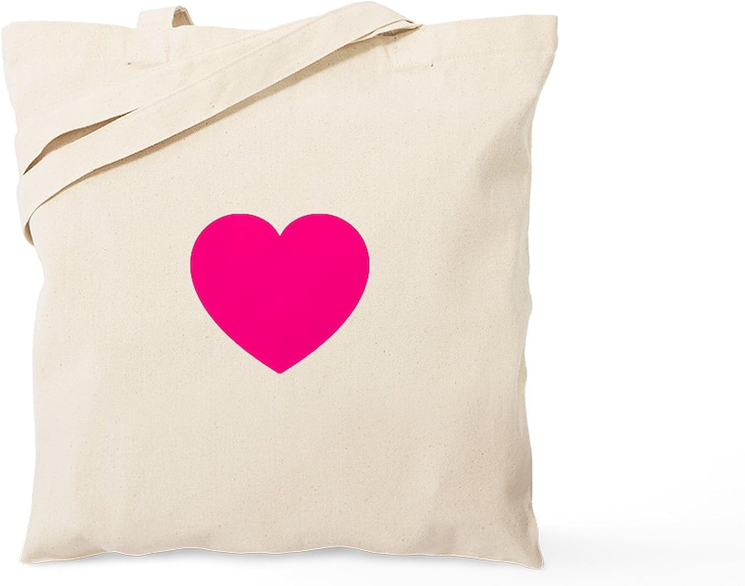 CafePress Simple Red Heart Tote Bag Reusable Beige Canvas Tote Shopping Bag