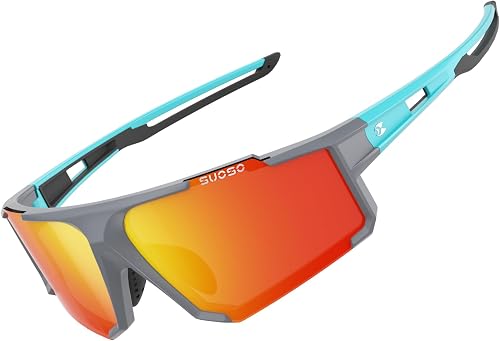 suoso Sports Cycling Sunglasses for Men: Lightweight UV Protection Polarized Sun