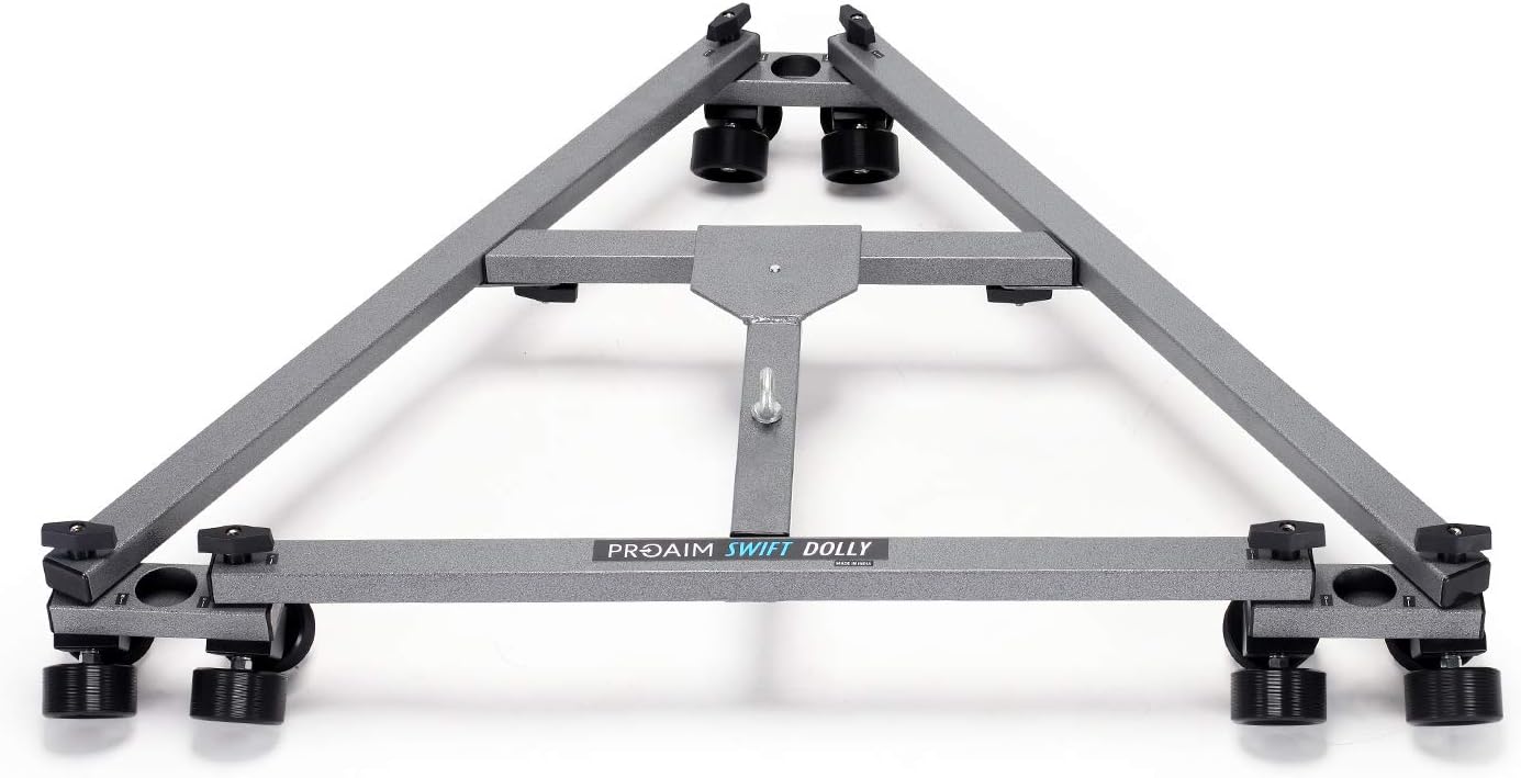 Swift Professional Heavy Duty Camera Tripod Dolly with wheels for DSLR Video Photography Film (SWFT-DL) | Compatible with Track & Jib