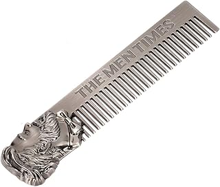 Beard Comb, Portable Stainless Steel Men's Beard Comb Beard Mustache Comb Pocket Comb Travel Comb Hair Styling Comb Beauty Tool Barber Tools for Hair Care