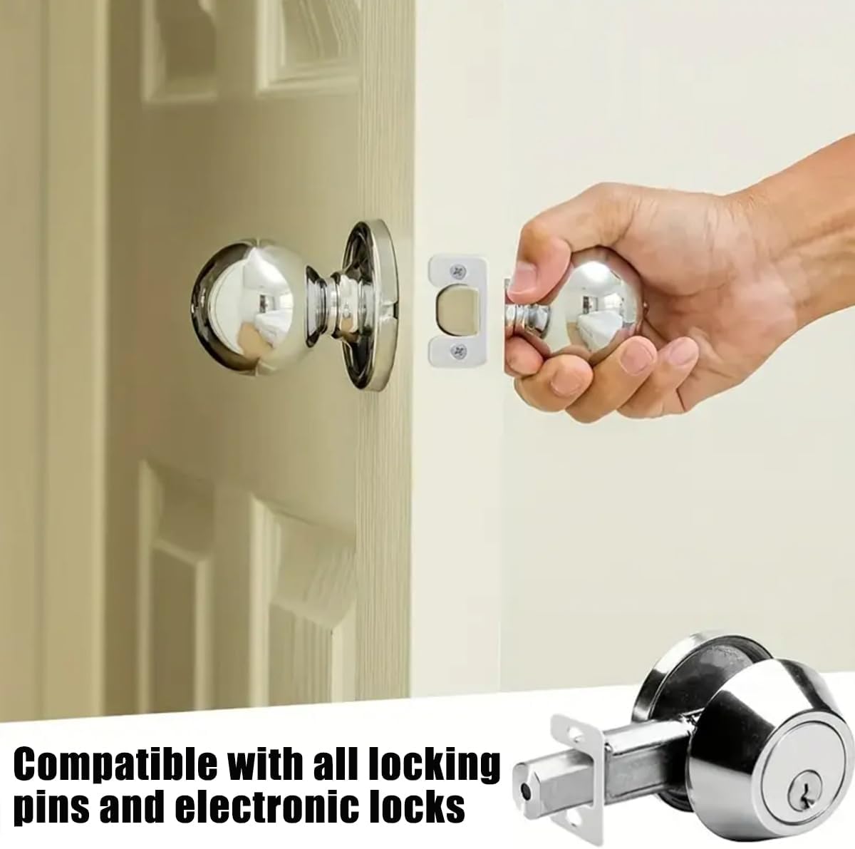 Adjustable Strike Plate Door Strike Plate for Exterior Doors,Hole for Deadbolts Electronic Locks Home Rental Security Strike Plate Door Hole Cover Plate Hardware with Screw (1 Strike Plate+2 Screws)