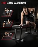 PASYOU Adjustable Flat Weight Bench, 2 in 1 Workout Bench with 660 lb Load Capacity, 6-Level Foldable Bench Press for Home Gym, Fully Assembled Dual-Frame (Model: PB300) - 7