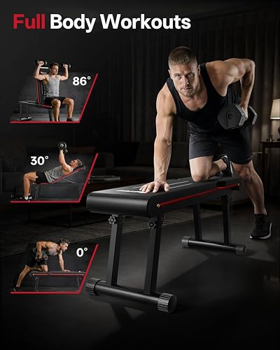 PASYOU Adjustable Flat Weight Bench, 2 in 1 Workout Bench with 660 lb Load Capacity, 6-Level Foldable Bench Press for Home Gym, Fully Assembled Dual-Frame (Model: PB300) - 7