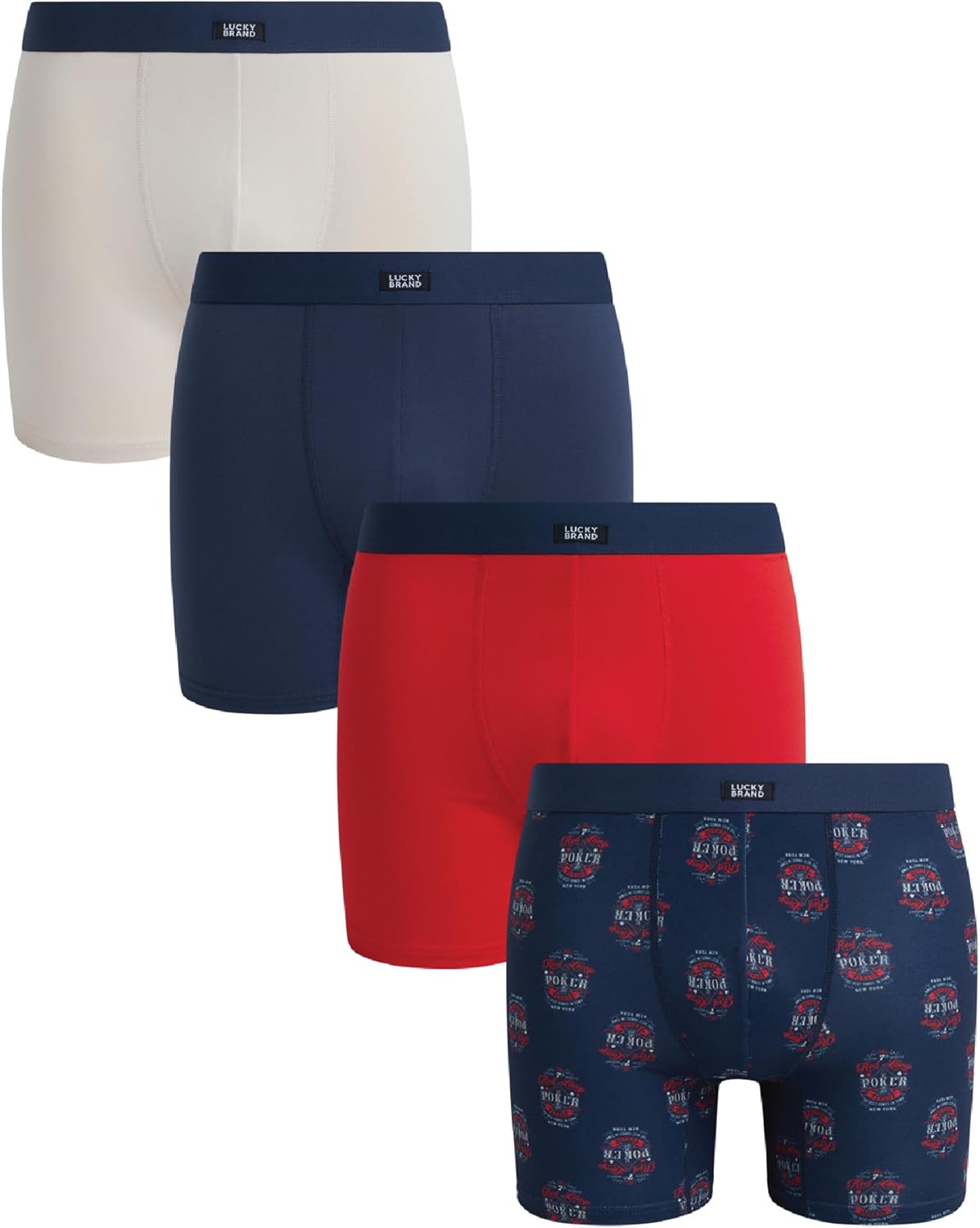 Lucky Brand Mens Boxer Briefs – 4 Pack Athletic...