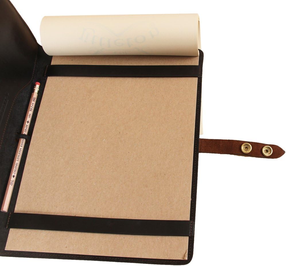 Col. Littleton Black with Brown Trim Leather Tablet Portfolio Case No. 18 - Handcrafted in Lynnville, TN USA with imported hardware, Fits iPad