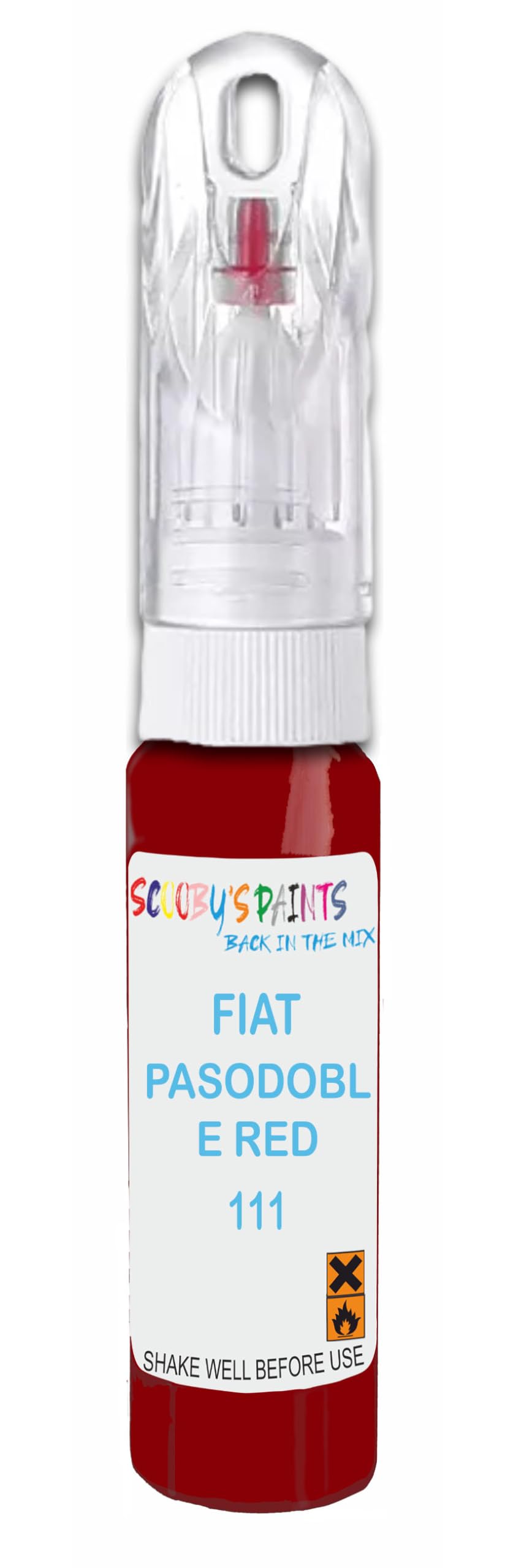 SCOOBYS PAINTS BACK IN THE MIX Paint Touch Up Pen For Fiat Pasodoble Red (500) 111 Scratch Removal Car Repair