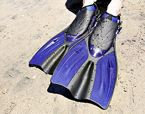 Tilos Getaway — Barbatanas de snorkeling com salto aberto e bolsa de malha, bolso extra largo para o