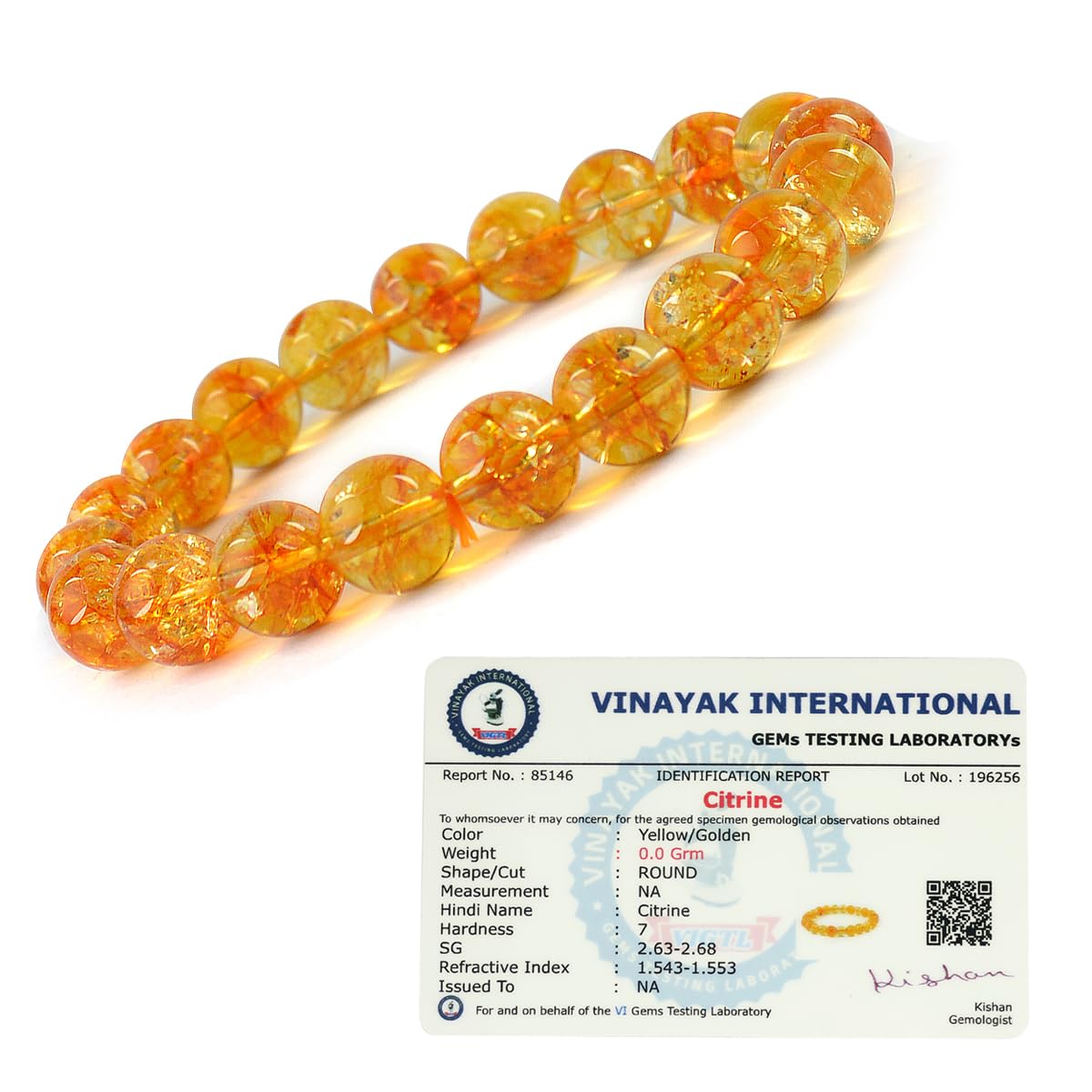 Crystu Original Natural Certified Citrine Bracelet 10 Mm Round Bead Bracelet For Wealth Protection And Will Power For Unisex Adult (B09BHHDMJ5) Amazon Price History, Amazon Price Tracker