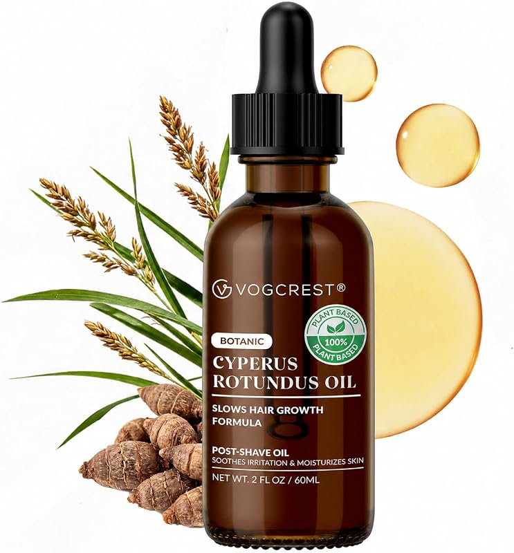 VG VOGCREST Óleo de Cyperus Rotundus pós-barba para rosto e corpo, Verde, 60 mL