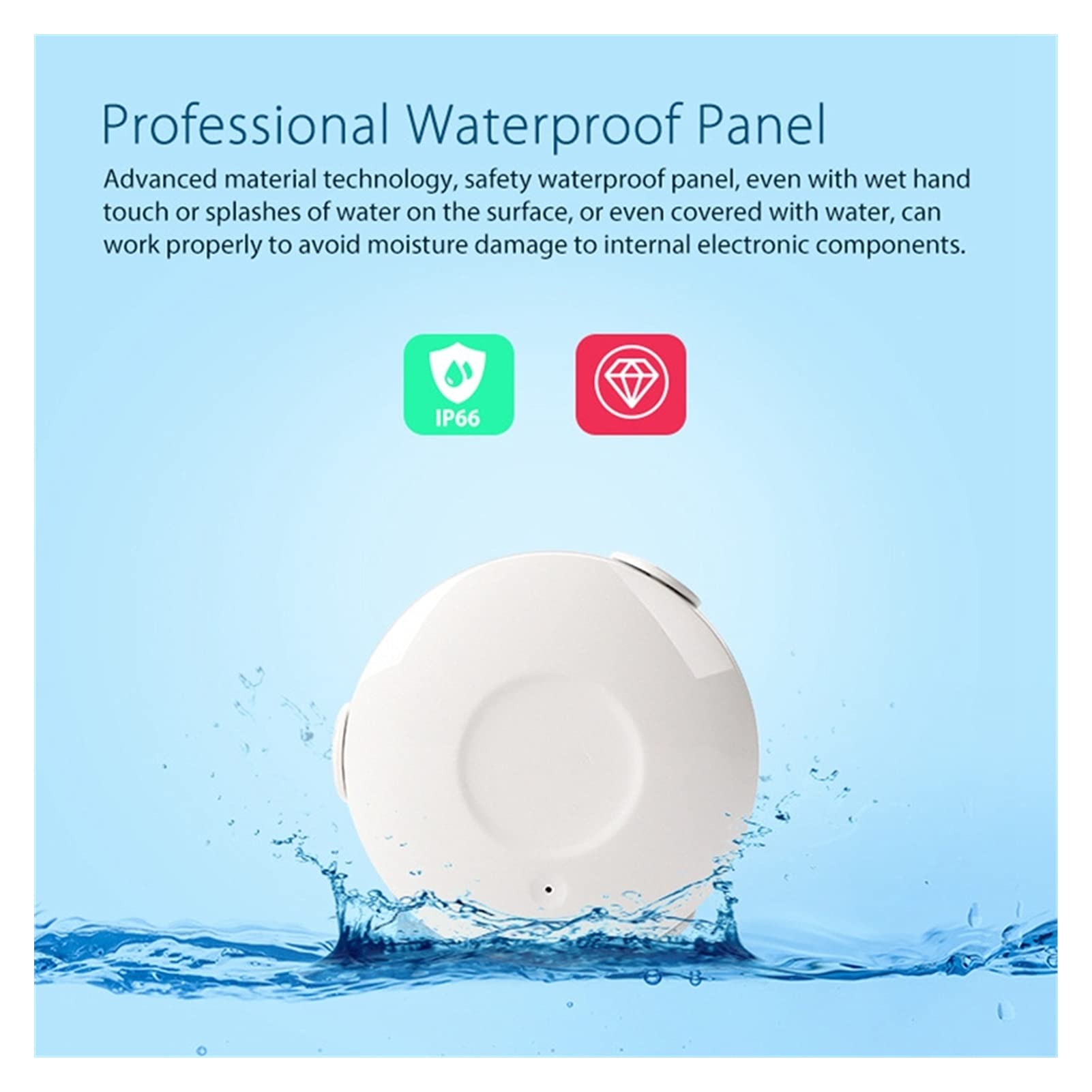 Attuatore Elettrico, WiFi Water Leak Sensor Intrusion Detector Alert Livello di acqua Allarme Overflow Alarm Tuya Smart Life APP Control Compatibile con Google