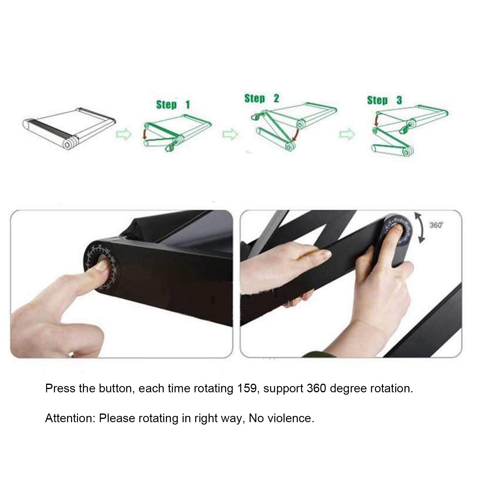 Tavolo per Laptop, Supporto per Laptop, scrivania per Laptop in Lega di Alluminio con Scheda per Mouse Supporto per Computer Pieghevole Regolabile in Lega di Alluminio Portatile