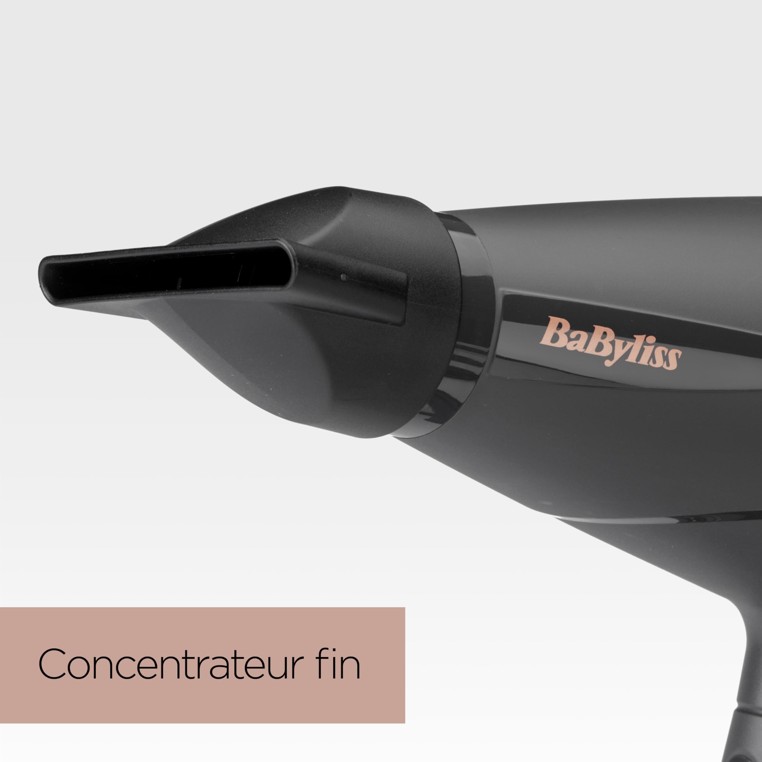 BaByliss Sèche-cheveux Smooth Pro - Sèche-cheveux puissant de 2100W, Fabriqué en Italie, Technologie ionique anti-frisottis, 3 réglages de température et 2 réglages de vitesse, Noir, 6709DE