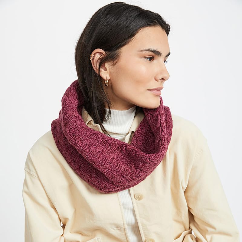Irish Cable Scarf for Women Super Soft Merino Wool Made in Ireland One Size2