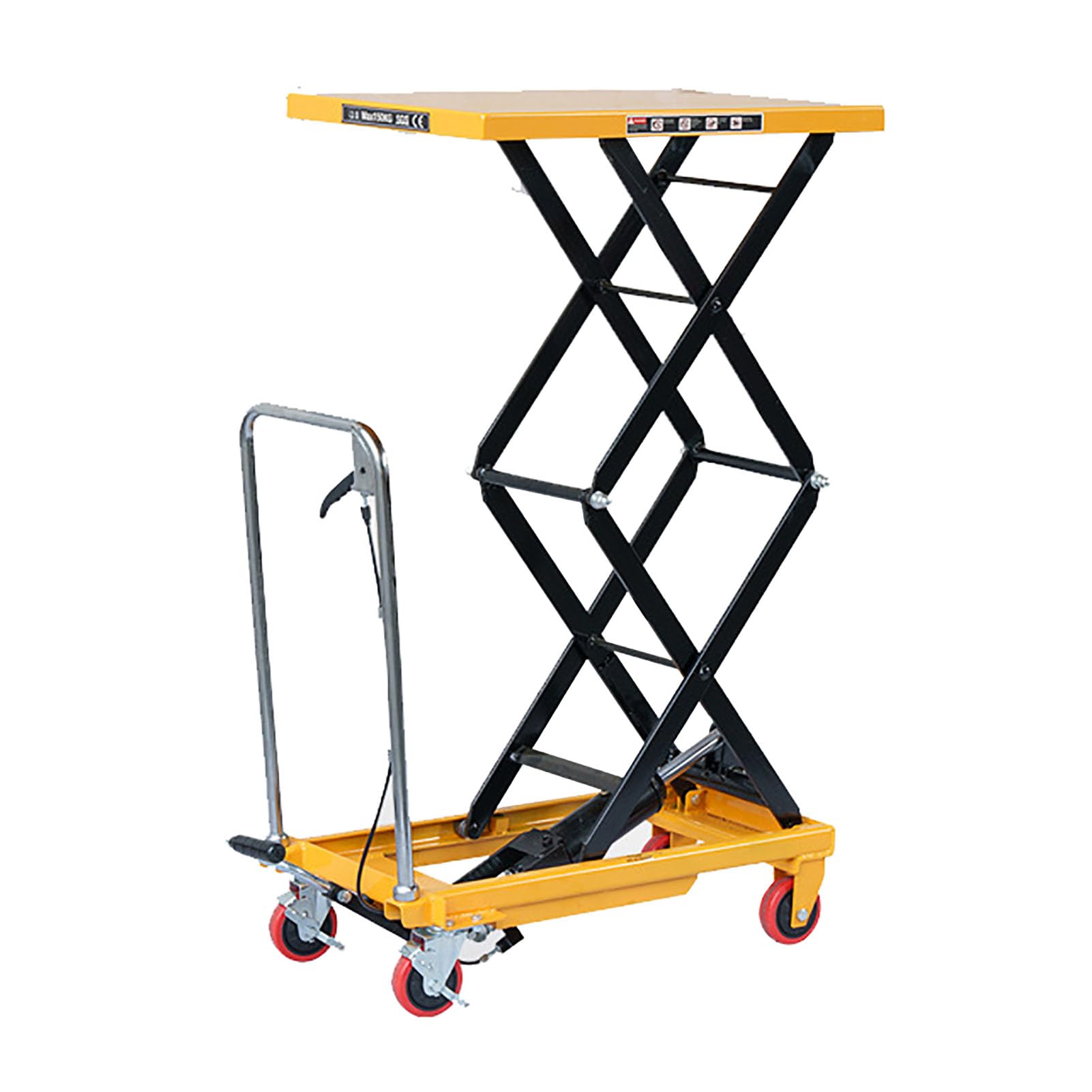 Scherenhubwagen Handbetrieben, Manueller Hubwagen, Scherenhebebühne, Scherenhubwagen Mit 4 Rädern, Scherenhubwagen, Werkstatt, Lager, Produktion,351kg