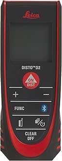 Geosystems DISTO D2 New 330ft Laser Distance Measure with Bluetooth 4.0, Black/Red, 1.7 x 1 x 4.6 inches