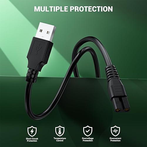 Miniatura 5 de Cargador compatible con Meridian Grooming Electric Shaver Trimmer Cable de carga de repuesto para adaptador de cable de alimentación Meridian