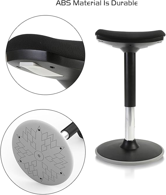 Saddle Stool Ergonomic Saddle Chair The Bottom Can Swing Adjustable Hydraulic Stool Suitable for Offices, Makeup Studios, Indoor and Outdoor Use (Color : Black, Size : Style 2)