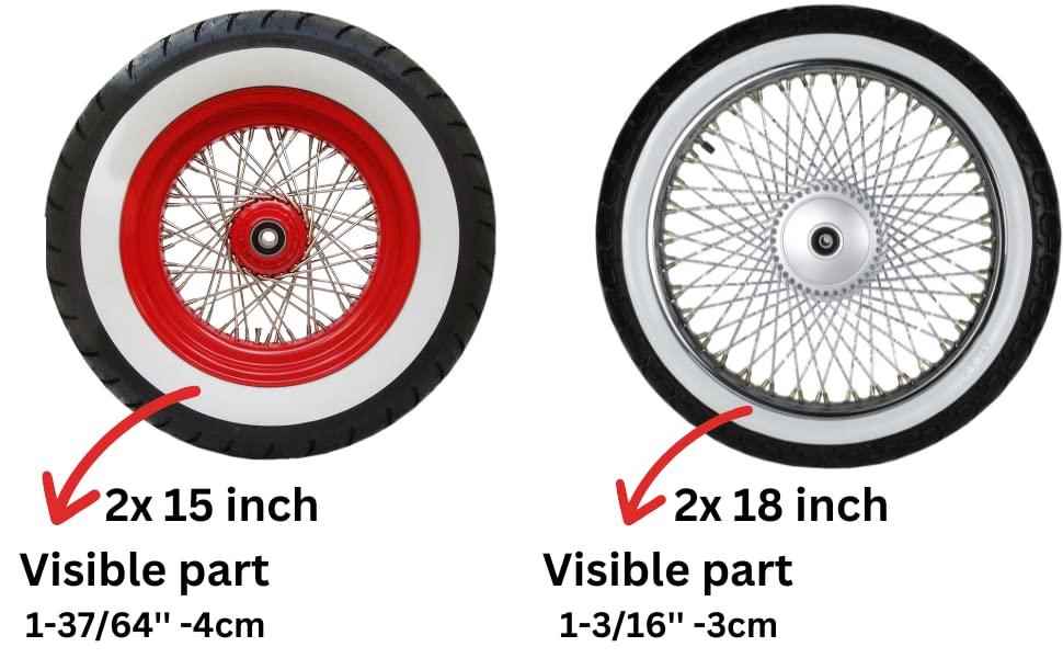 Dual sided white wall tire solutions for motorcycles