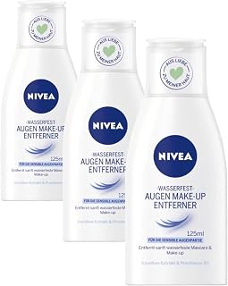 Nivea Waterproof Eye Makeup Remover (125 ml), Gentle Makeup Remover with Chamomile…