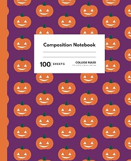 Halloween notebook: Purple & orange pumpkins