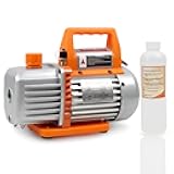 BACOENG 3.5CFM Vacuum Pump, 110V 1/3HP Single Stage Rotary Vane HVAC Vacuum Pump with Oil, for R12 R22 R134a R410a AUTO AC Refrigerant Recharging, Degassing Resin