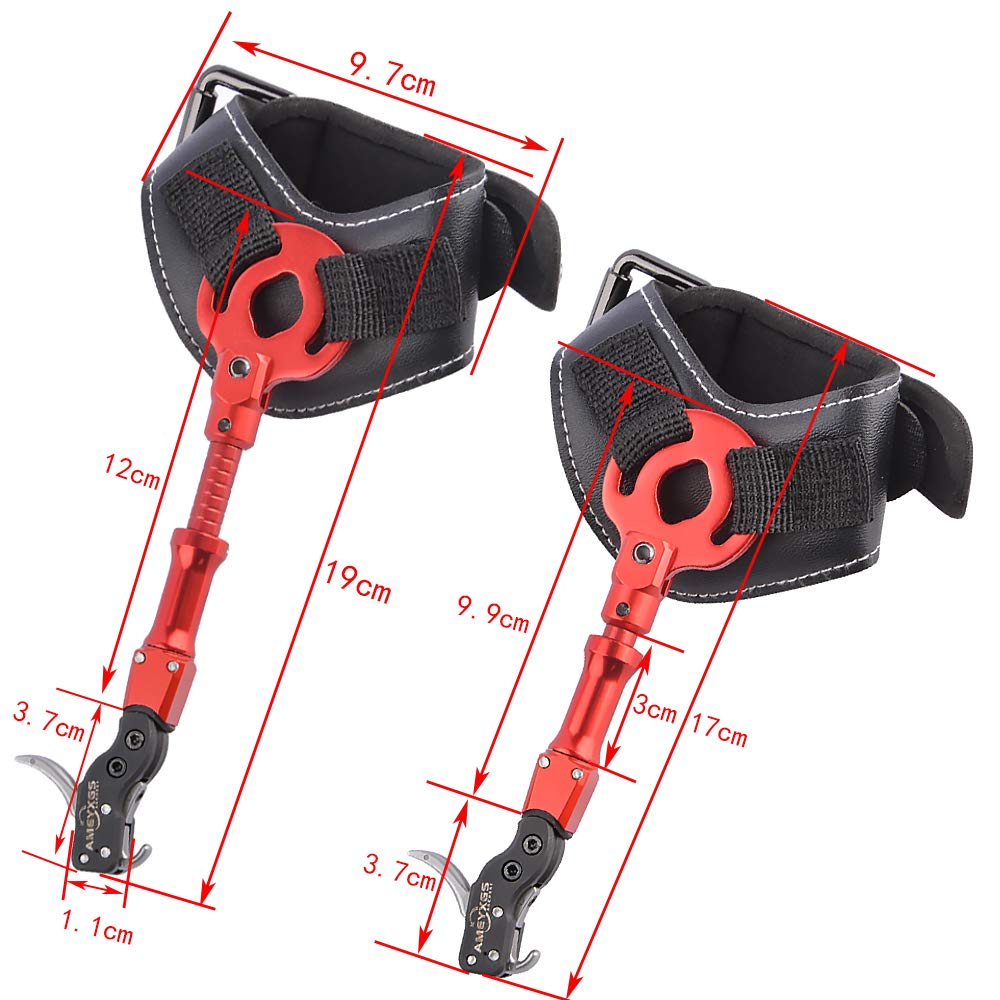 SHARROW Tiro con Arco Disparador Compound Arco Release Aids Trigger Caliper con Correa de Muñeca Ajustable Disparador de Disparos de Tiro
