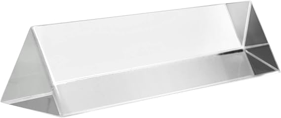 EISCO Equilateral Prism, 4" (100mm) Length, 1" (25mm) Faces - Triangular - Polished Acrylic - Excellent for Physics, Light Refraction & Wavelength Experiments, Photography