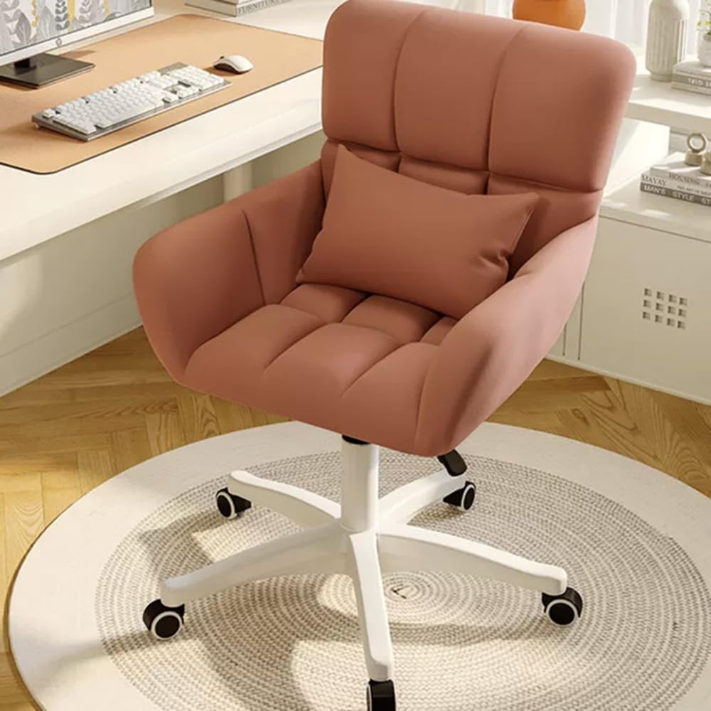 Ergonomic Velvet Computer Desk Chair Height Adjustable Rolling Makeup Chair for Office, Study
