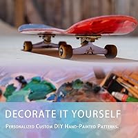 Vista 6 de Beipoo Tablas de patineta en blanco de 31 x 8 pulgadas, natural, patineta de doble cola de arce de 7 capas, ideal para reemplazo y pintura artística