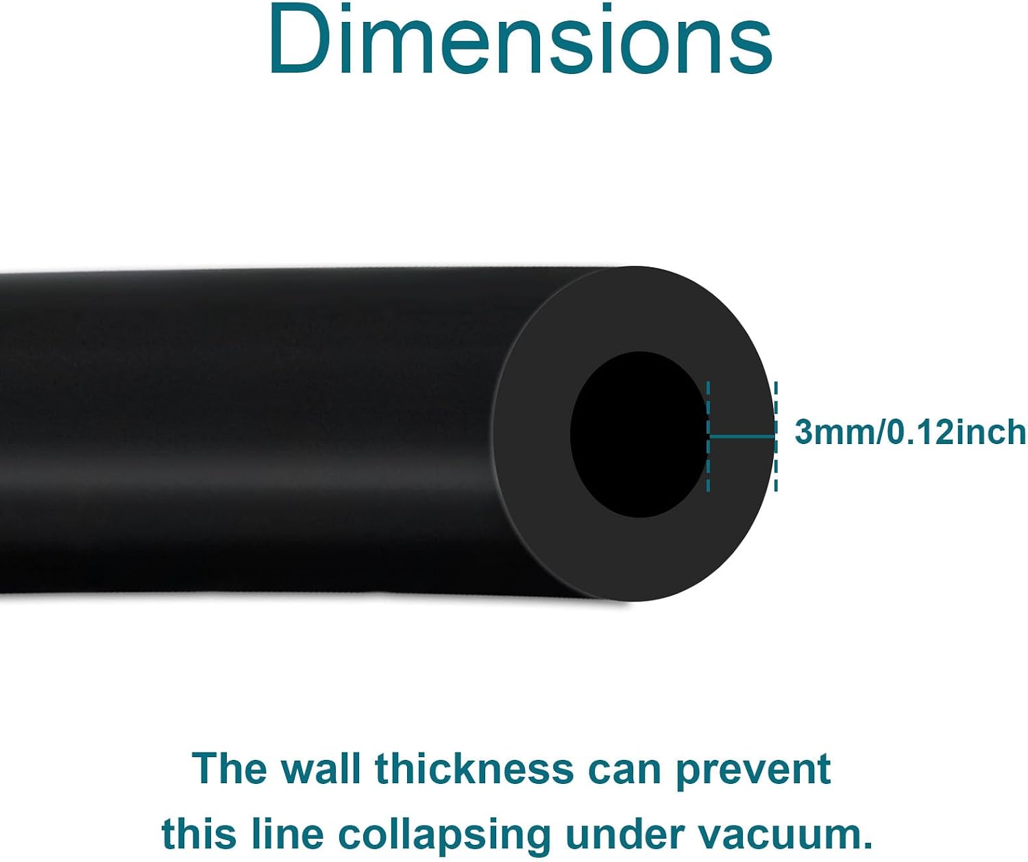 Vacuum Hose Automotive, 10 FT 3/8 Inch ID Vacuum Line, 130PSI Max Pressure Vacuum Lines Automotive, Silicone Hose