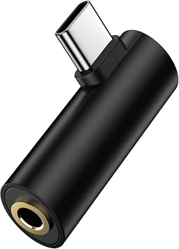 USB C to 3.5mm Headphone Jack Adapter for Samsung Galaxy A17 A16 A35 S26 Ultra S25 Plus A36 A56 A55 S24 FE S23 Z Fold Flip 7 6, Android Phone Right Angle Type C to Aux Audio Adapter Headphone Adapter