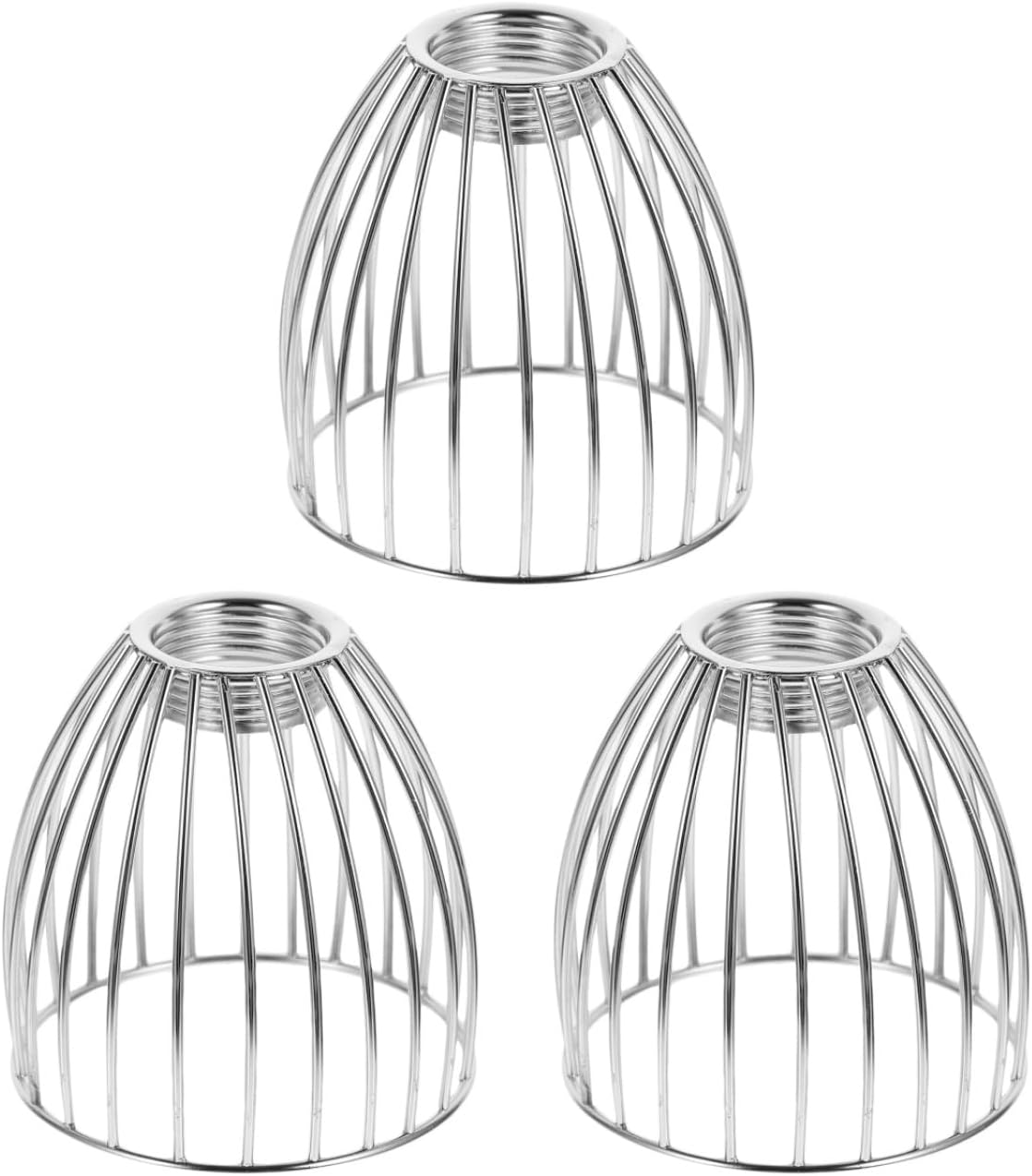 3pcs Wrought Iron Bird Cage Lampshade Chandelier Light Cover Small Lamp Shades Clip on Chandelier Light Shade Cage Drum Black Metal Iron Art Lamp Shade Vintage Industrial Lights