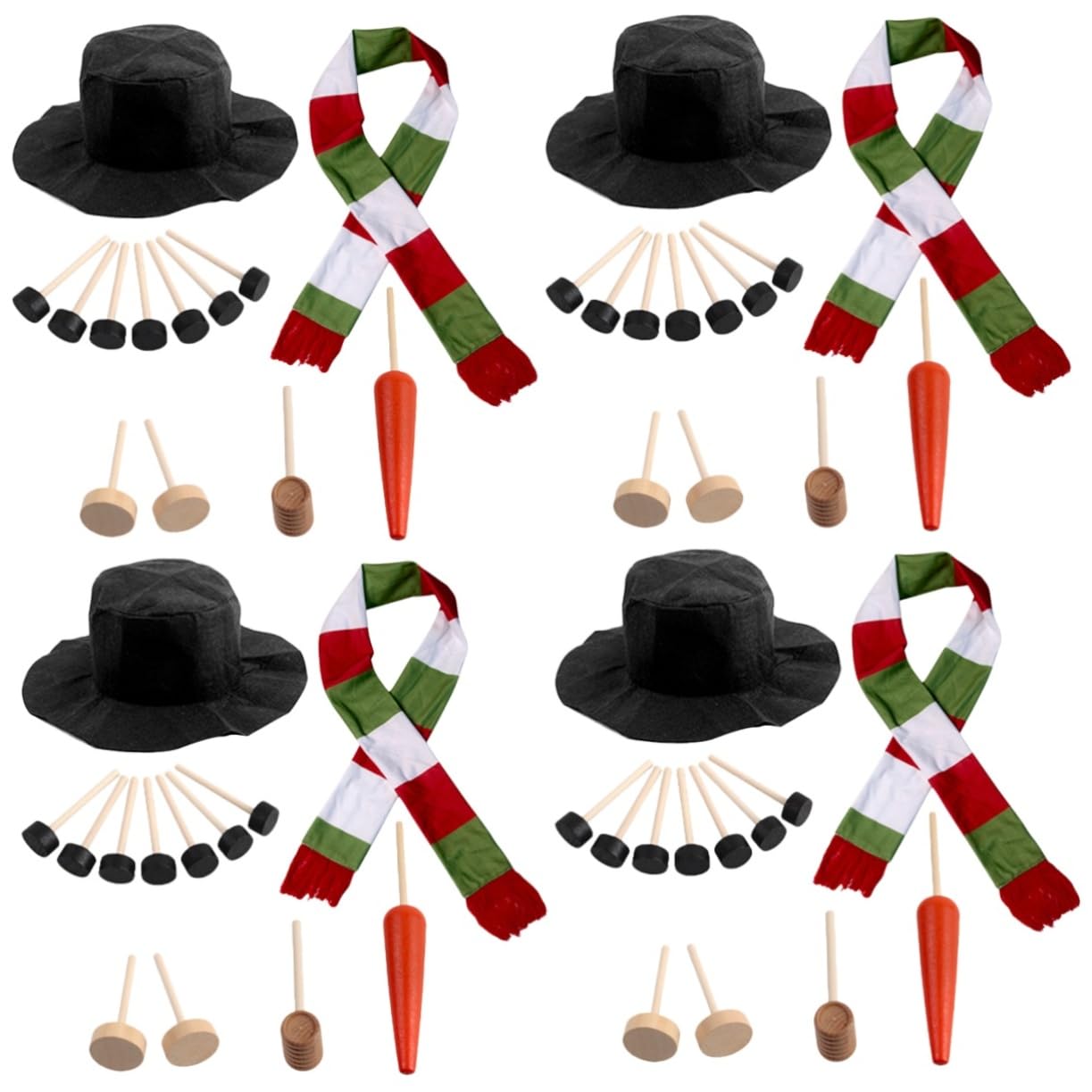 MAGICLULU 4 Set Pupazzo di Neve Vestito Decori di Pupazzo di Neve di Natale Pupazzi di Neve Pupazzo di Neve Che Fa Oggetti di Scena Accessori per Vestire Il Pupazzo di Neve Gnomi Stoffa