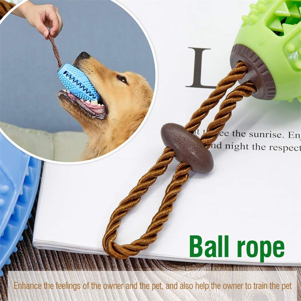 MU Cane Interattivo Giocattolo Giocattolo Gomma Palla Cucciolo Masticare Giocattolo Cibo Dispenser Palla Resistente Ai Morsi Pulito Denti Pulito Pet Giocando a Palle Pet Cane Giocattoli,Blu,Medio