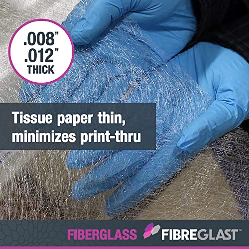 Image of Fibre Glast Ultra Lightweight Fiberglass Veil Cloth - Sheer Sandable Surface Coat for Air, Car, Auto, Boat, Marine Repairs - Continuous Strand Mat - Resin & Gel Coat Compatible, 3 Yards - Made in USA