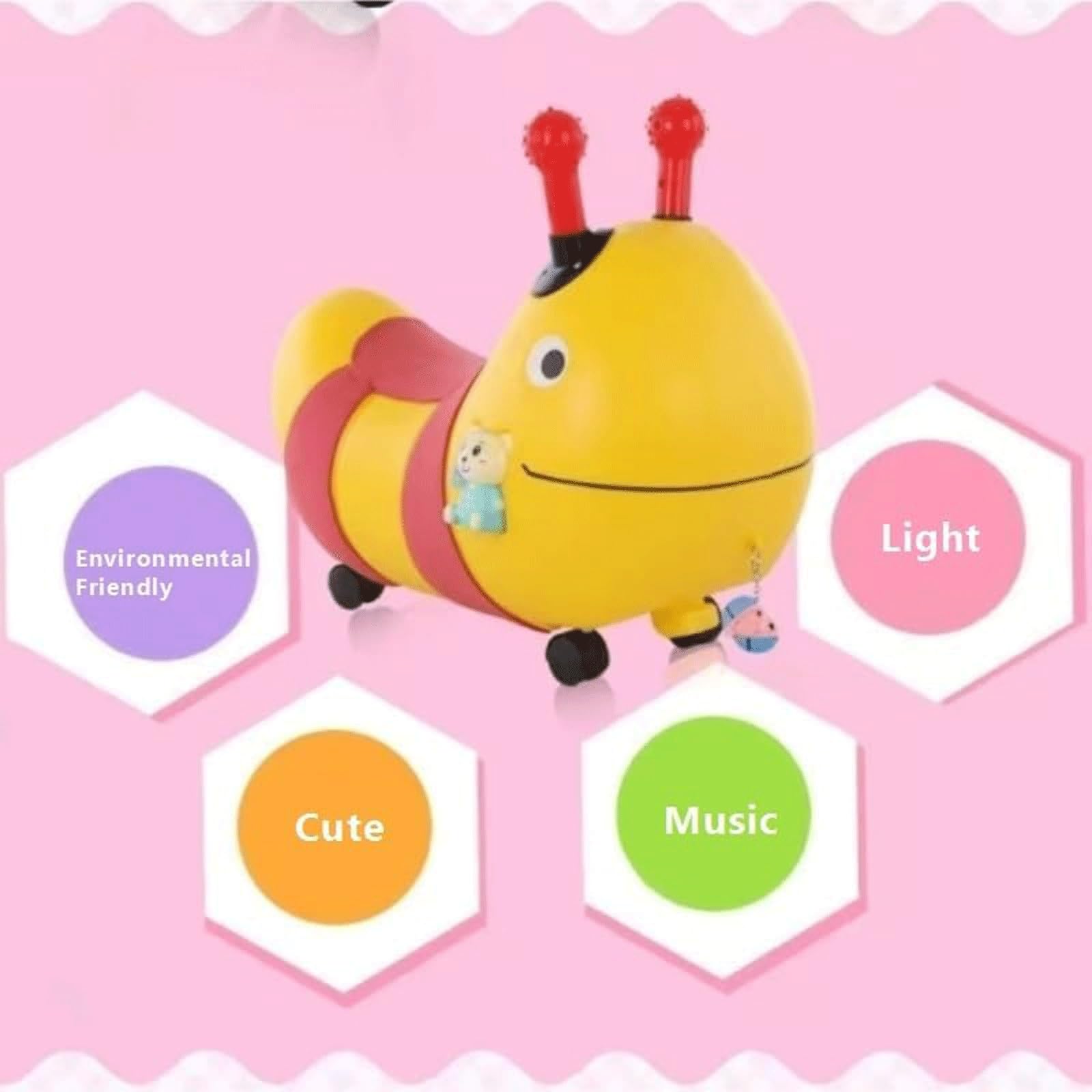 Wiggle Car, cichy samochód huśtający, huśtawka, rowerek biegowy, jeździk z muzyką i światłami, dziecięcy Wiggle Car w kształcie uroczej pszczoły(Red)
