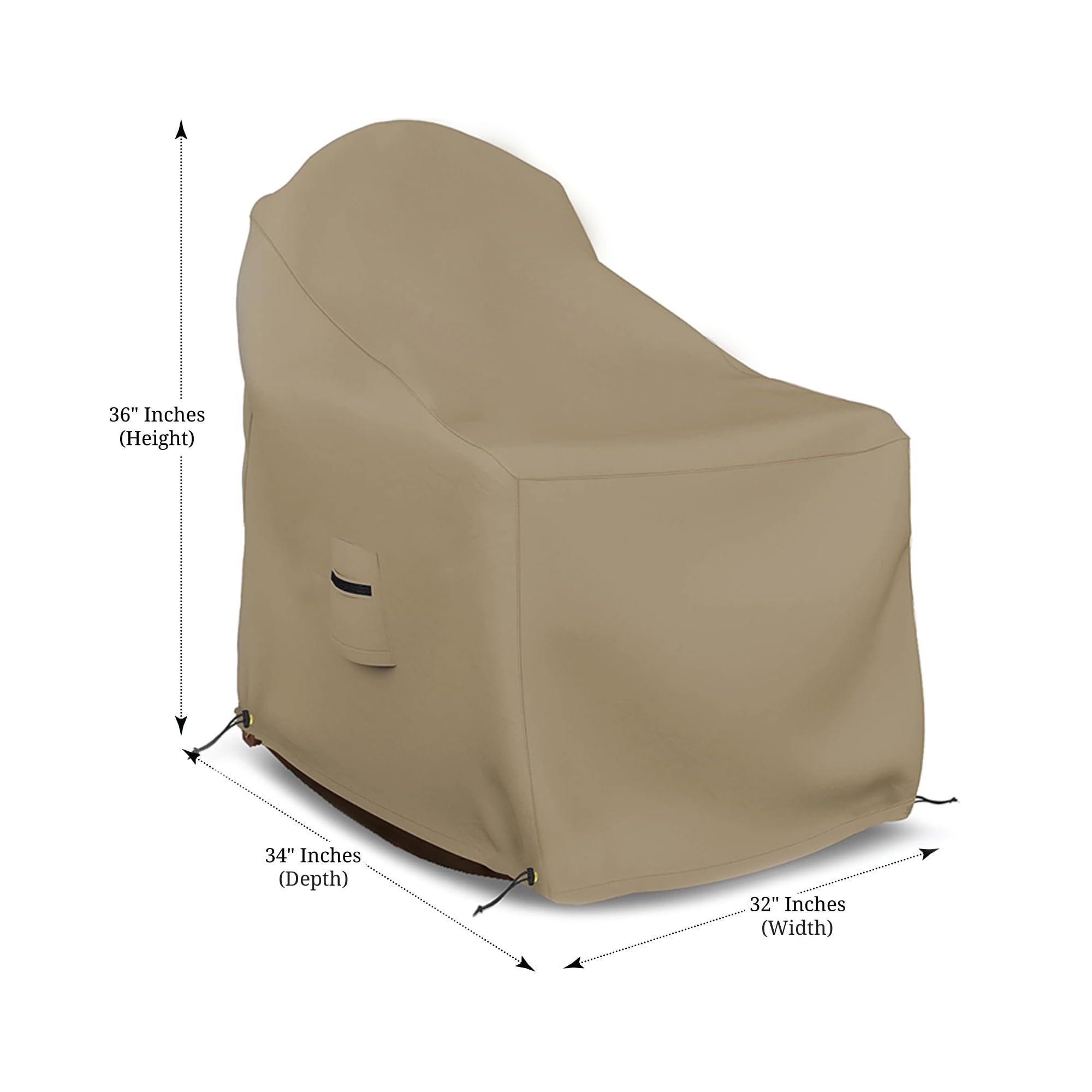 Covers & all Adirondack Chair Cover, 12 Oz Waterproof UV & Weather Resistant All Season Protector, Outdoor Furniture Cover with Air Vent & Drawstrings (32