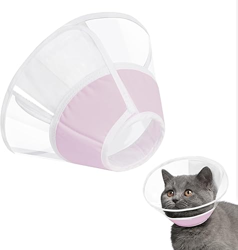 Crazy Felix Cono de gato, cono suave para gatos para dejar de lamer y rascarse, cómodo collar de cono para gatos con material de PVC mejorado y