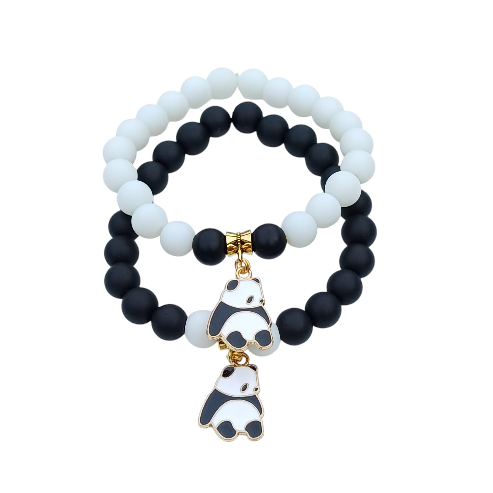 Panda Couple Charm Bracelets, Black and White Beads, Set of 2 (B0DD6H4C9C) Amazon Price History, Amazon Price Tracker