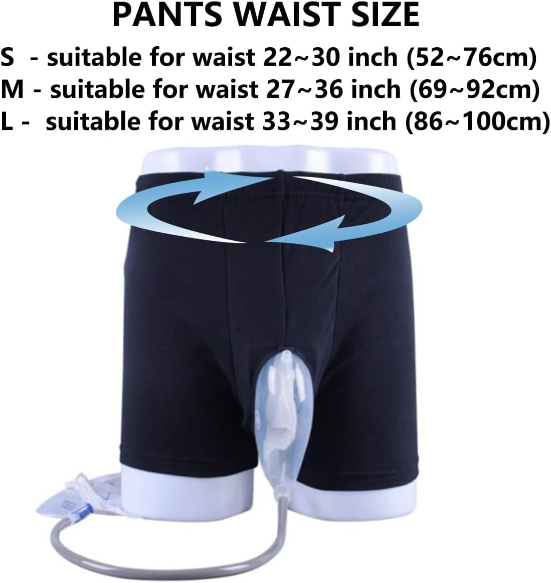 Bolsa de orina Reutilizable para Hombre, Bolsa de orina portátil para incontinencia, Bolsa de orina Reutilizable para Pierna, Embudo de orina de Silicona, Soporte para orinar con catéter (S)