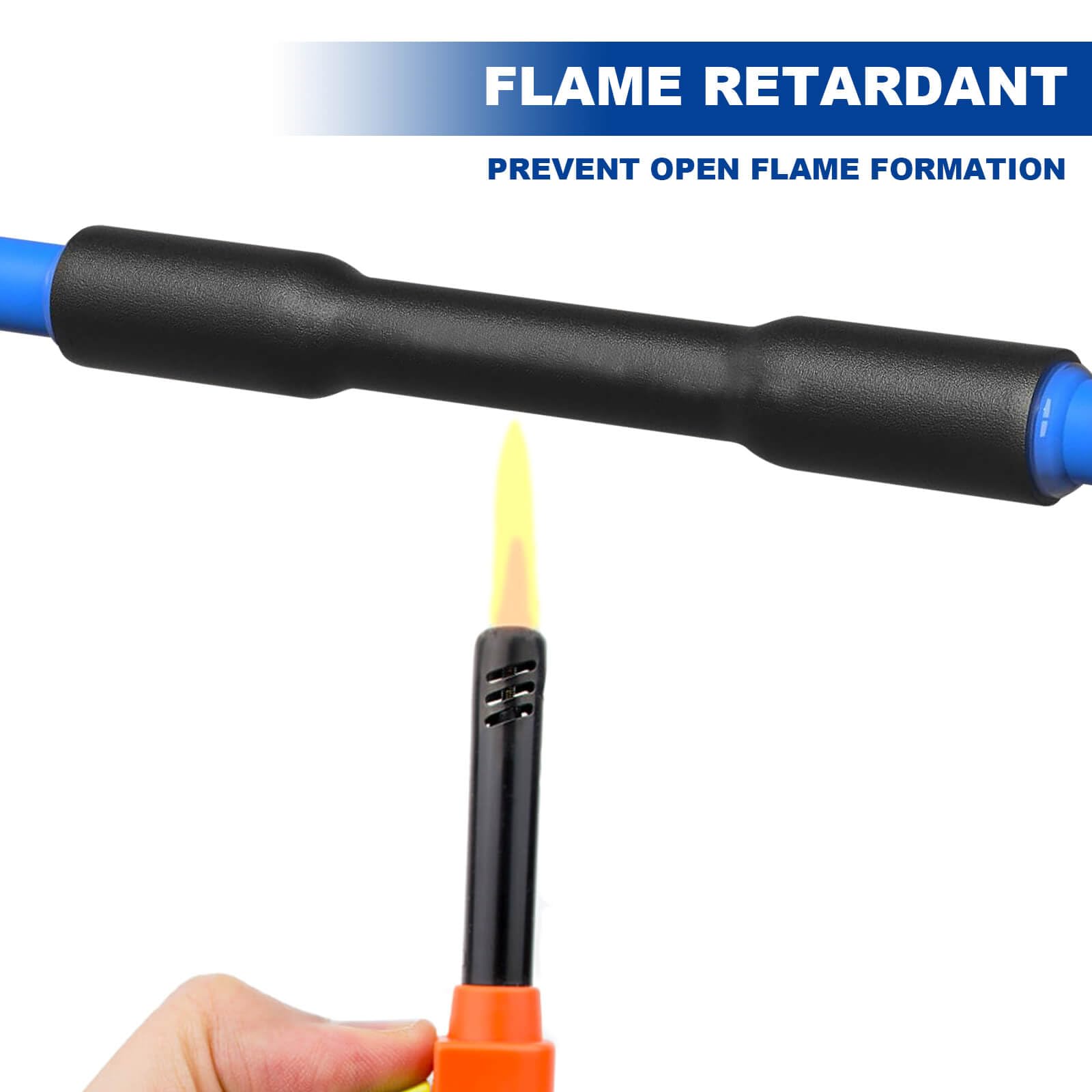 Gaine thermorétractable de 19,1 mm, 19,1 mm de qualité marine, rapport de rétrécissement 3:1, avec doublure adhésive, noir