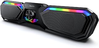 Dynooper Computer Speakers for Desktop Monitor, Bluetooth Computer Soundbar with Dynamic RGB, USB Powered PC Speakers for Desktop, HiFi Stereo Gaming