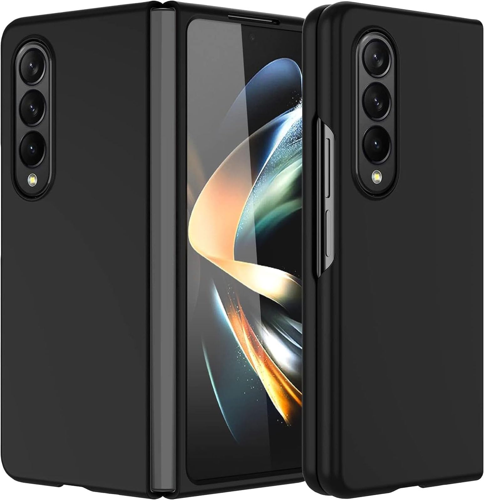 Phone Case for Samsung Galaxy Z Fold4,Black Protective Back Cover for Samsung Galaxy Z Fold4 (7.6", Black-Z fold 4)